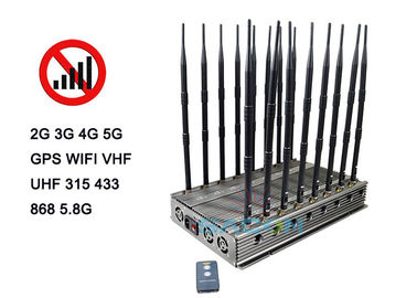 100W 강력한 5G 신호 방해 차단기 와이파이 2.4G 5.2G 5.8G 2G 3G 4G 범위 80m
