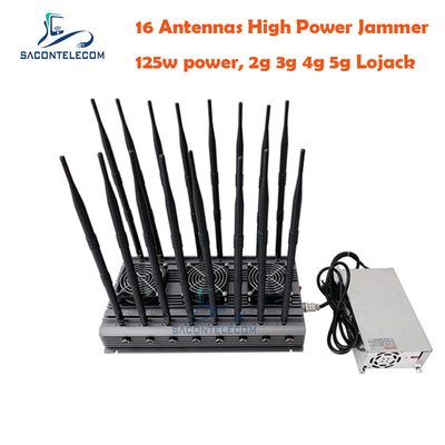 5.8G UMTS 데스크톱 와이파이 신호 방해기 16 안테나 125w 40m VHF UHF